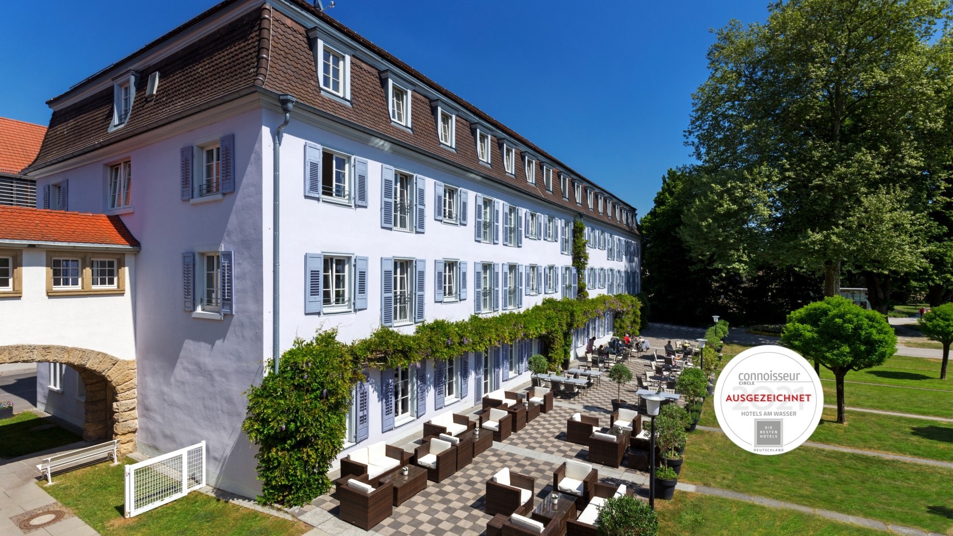 Bad-Hotel Blick auf die Terrasse